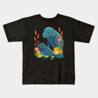 Manatees Fathers Day Kids T-Shirt